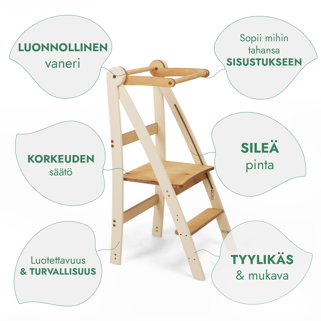 Säädettävä oppimistorni - lasten porrasjakkara