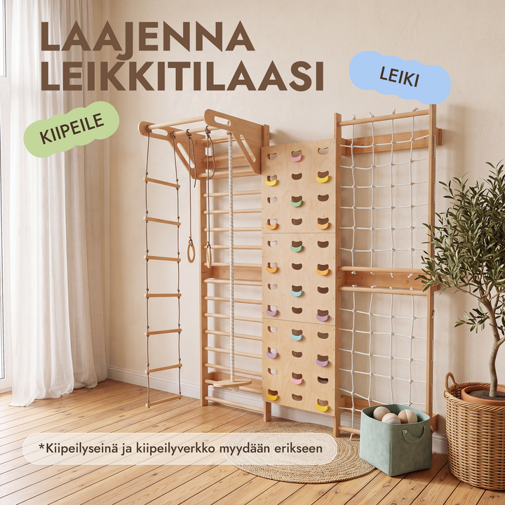 5-in-1 Puolapuut lapsille: leuanvetotanko & 3in1 keinusetti