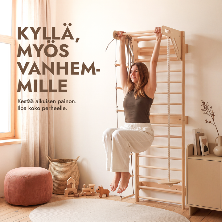 5-in-1 Puolapuut lapsille: leuanvetotanko & 3in1 keinusetti