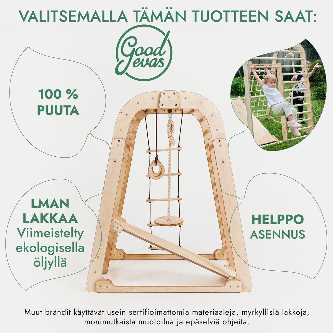 Sisäleikkipaikka taaperoille - Seitsemän yhdessä leikkipaikka + Keinusetti + Liukuramppi