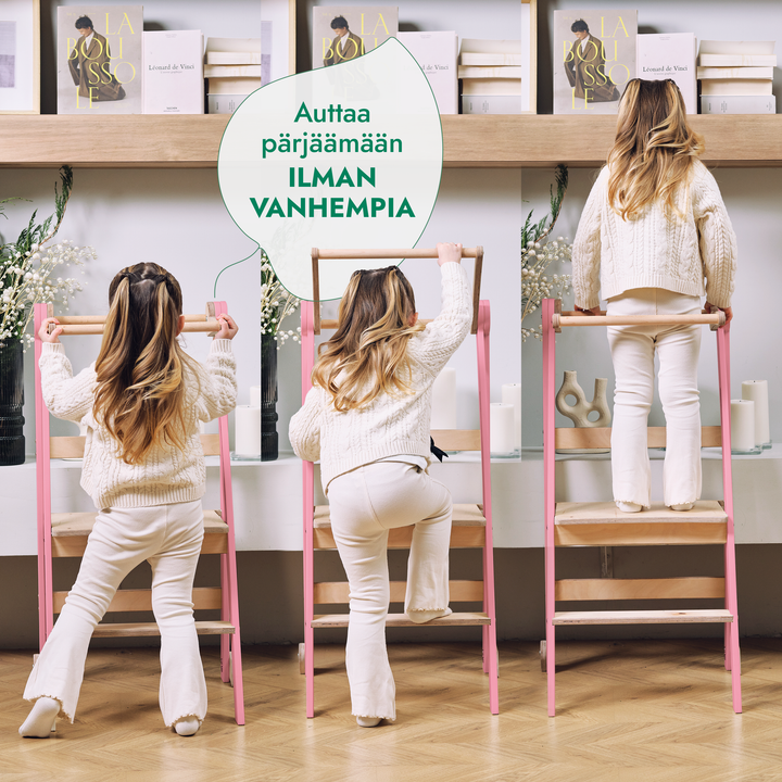Oppimistorni taaperoille: keittiöapuri lapsille - grafiitti - Vaaleanpunainen