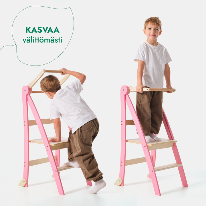 Oppimistorni taaperoille: keittiöapuri lapsille - grafiitti - Vaaleanpunainen