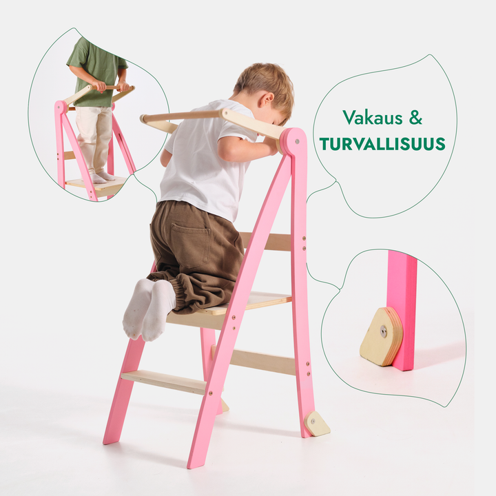 Oppimistorni taaperoille: keittiöapuri lapsille - grafiitti - Vaaleanpunainen