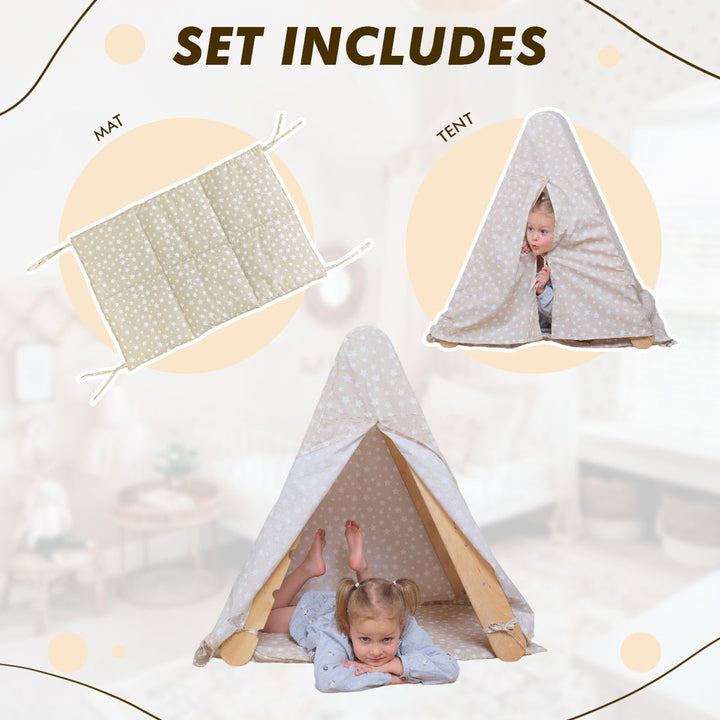 Leikkiteltan päällinen + Matto kolmiotikkaisiin